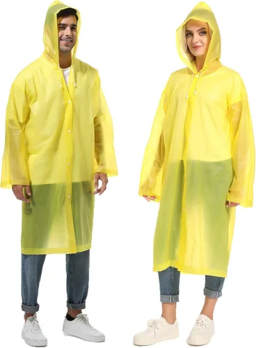 Vista 6 de Ponchos de lluvia para adultos, impermeables, reutilizables, para supervivencia, resistentes, militares, impermeables, 2 paquetes de abrigo