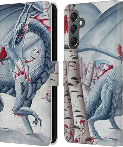 Vista 321 de Head Case Designs Officially Licensed Carla Morrow Galactic Entrancement Dragons Leather Wallet Case Compatible with Samsung Galaxy A07 4G