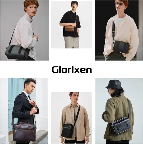 Vista 5 de Bolso de mensajero de cuero genuino para hombre, bandolera de viaje para hombre, impermeable, informal, bolso de negocios