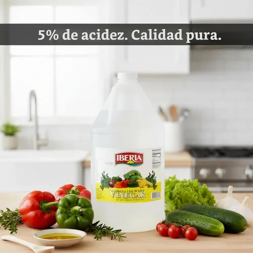 Vista 4 de Iberia Vinagre blanco destilado natural, 1 galón - 5% de acidez