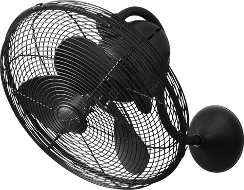 Vista 8 de Matthews LL-BN Laura - Ventilador de pared para exteriores de 16 pulgadas con control remoto, 3 aspas de metal con jaula de seguridad, níquel Níquel