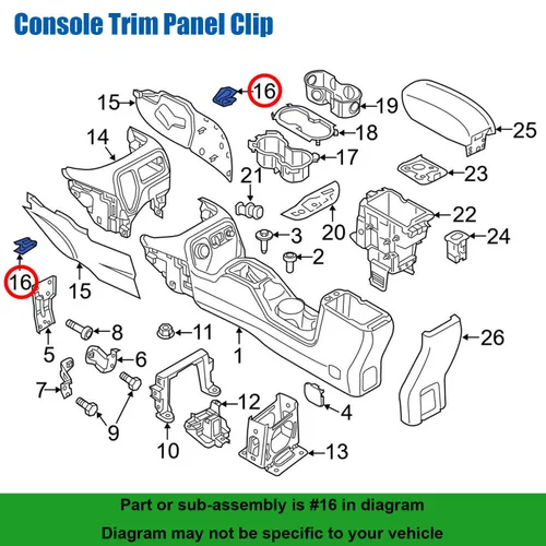Vista 4 de 25 piezas de bisel central del panel de instrumentos pequeño clip 6510407AB para Jeep Grand Cherokee Renegade Wrangler, Chrysler 200 Pacifica