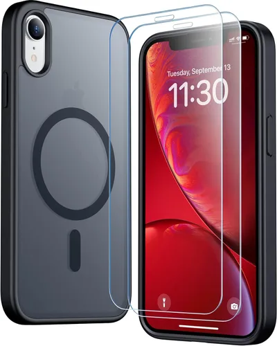 Vista 179 de SPIDERCASE Funda magnética translúcida diseñada para iPhone 11, con 2 protectores de pantalla de vidrio templado, antihuellas, para iPhone 11 de 6.1