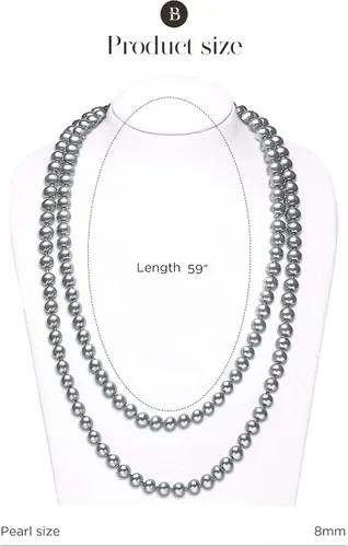 Vista 26 de BABEYOND - Collar de perlas sintéticas estilo art deco de la década de 1920, collar de perlas largas para fiesta de disfraces de estilo Gatsby