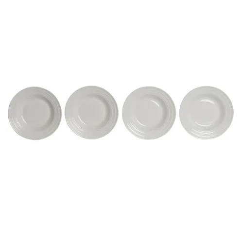 Vista 4 de Plato Hondo DKD Home Decor Blanco Porcelana 20 x 20 x 3 cm