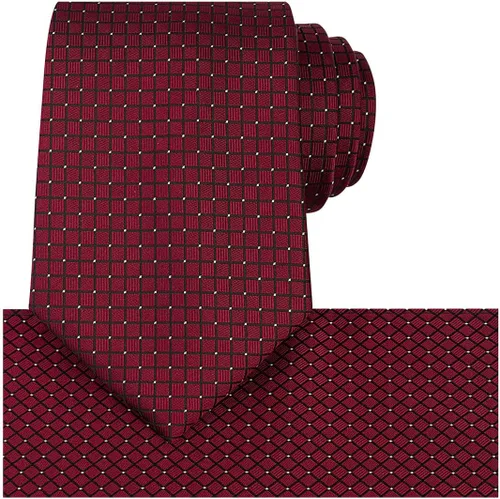 Vista 12 de KissTies Mens Checkered Tie Set Solid Color Festive Necktie + Pocket Square