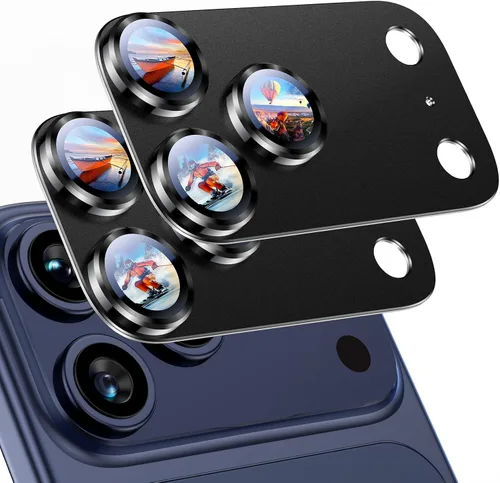 Vista 55 de Uyiton Compatible con iPhone 17 Protector de Lente de Cámara - [No es Fácil de Romper][Fuerte Adsorción][Compatible con Fundas] Protector de Cámara
