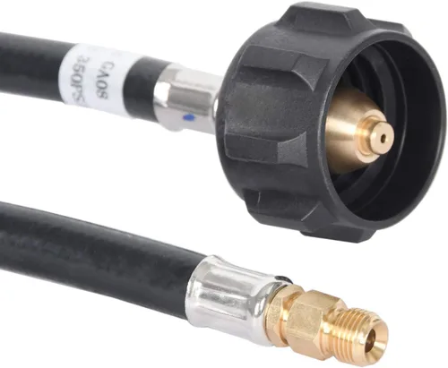Vista 4 de GGC Conector QCC1 de manguera de coleta de propano RV de 1 pie con destello macho invertido de 1/4 '' (2PCS)
