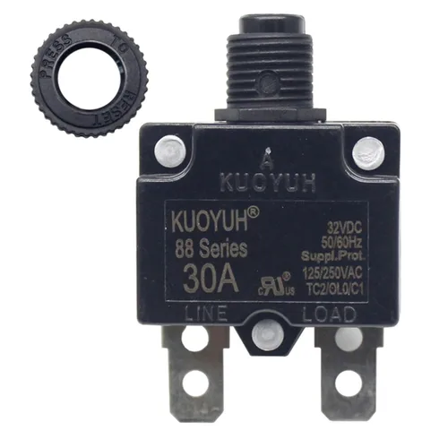 Vista 8 de KUOYUH Serie 88 125/250VAC 32VDC 50/60Hz Disyuntor de Sobrecarga Térmica 3-30A (3A)