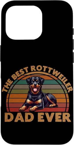 Vista 20 de Best Rottweiler Dad Ever Rottie Father Dog Parent Retro Case for iPhone 16