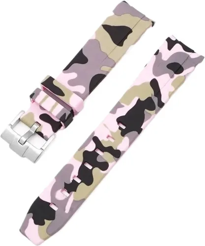 Vista 41 de Correa de camuflaje para Omega Moon Curvo Extremo Pulsera de goma de silicona Hombres Mujeres Sport Watch Band Accesorio 0.787 in