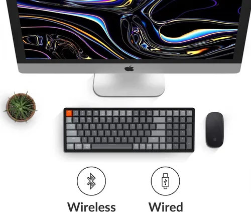 Vista 2 de Keychron Teclado mecánico inalámbrico Bluetooth K4 RGB retroiluminación LED compacto intercambiable en caliente 100 teclas teclado de computadora