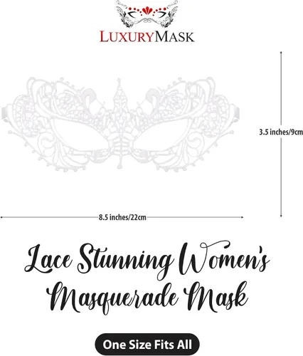 Vista 3 de Masquerade Mask For Women Lace Masquerade Masks for Masquerade Party, Proms, Venetian Party, Mardi Gras, Halloween & Cosplay