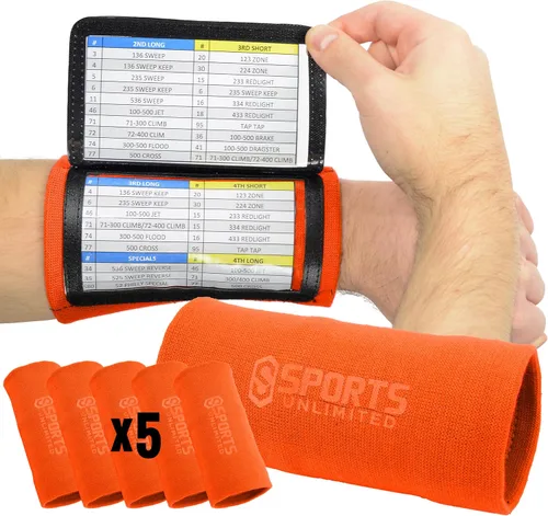 Vista 33 de Sports Unlimited Banda Instructora Triple para Adultos, Muñequeras de Fútbol para Jugadas, Muñequeras de Béisbol, Bandas de Brazo QB