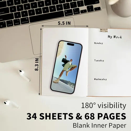 Vista 2 de Paquete de 50 Cuadernos Kraft con Líneas A5 de 8.3x5.5 Pulgadas, Diarios de Viaje Cuadernos al Por Mayor, Cuadernos de Materias 34 Hojas 68 Páginas