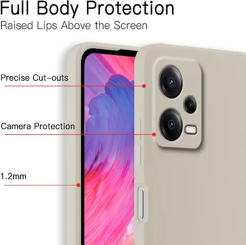 Vista 3 de Funda De Silicona Colorida Para Teléfono, Adecuado Para Redmi Note 12 Pro 5G (6.67") - Blanco Antiguo