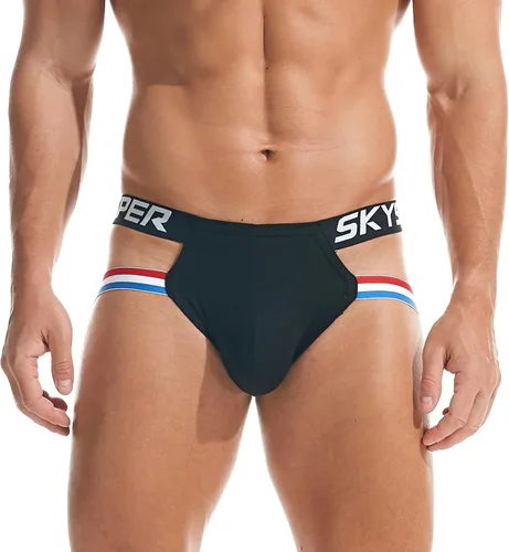 Vista 100 de SKYSPER Jock Strap Athletic Supporter para hombres Sexy Jockstrap Ropa interior masculina