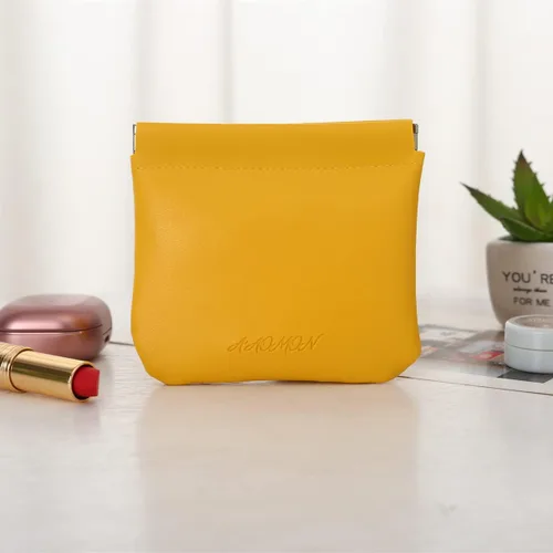 Vista 2 de Mini monedero de cuero para mujer, cambios, tarjetero, bolsa pequeña, 3 Colores, Portatarjetas Mini Monedas