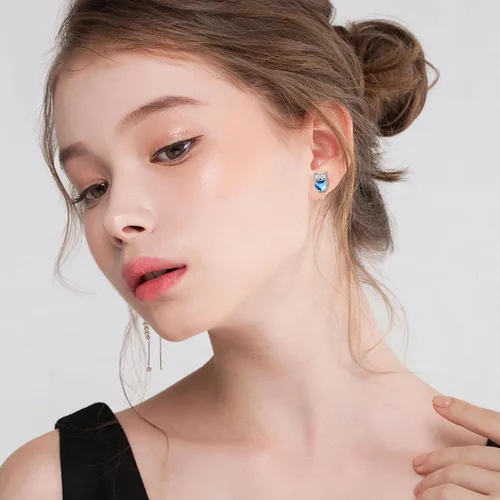 Vista 6 de Aretes de plata de ley 925 con diseño de gato, bonitos aretes de gato con diseño de gatito, joyería de regalo para mujeres y niñas, aretes