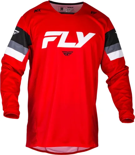 Vista 5 de Fly Racing Camiseta Kinetic Prix para adultos 2024, color gris hielo/carbón/alta visibilidad pequeña; 377-421S