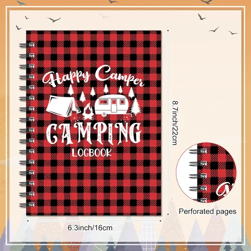 Vista 2 de Harloon Diario de camping para caravana, viaje, diario de registro de Navidad, camping, aventura, cuaderno de registro para caravana, caravana