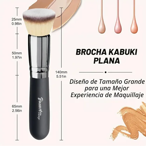 Vista 3 de Bueart Design Brocha de maquillaje de base Kabuki de la parte superior