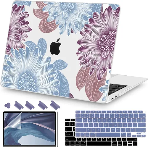 Vista 32 de Teryeefi Compatible con MacBook Air de 13 pulgadas A2337 M1 Chip A2179 A1932 (versión 2018-2020), funda protectora delgada + cubierta de teclado