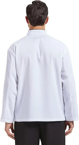 Vista 2 de Nanxson Chaqueta de chef unisex de cocina corta y larga para hombres y mujeres CFM0001