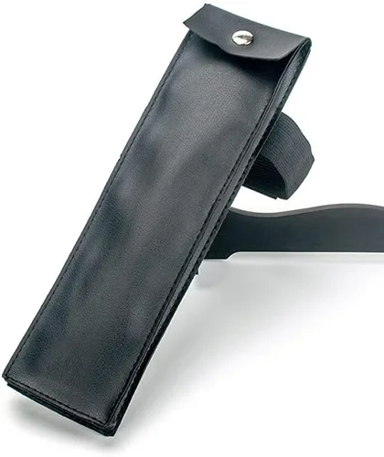 Vista 6 de Bolsa y vendaje Big Kunai, juego de soporte para armas para cosplay ninja, accesorio de disfraz ninja, negro, Negro