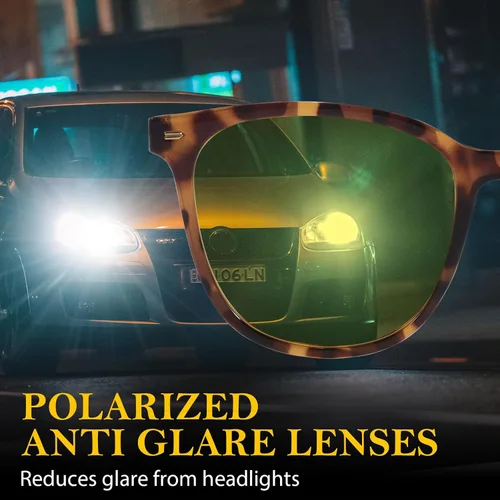 Vista 4 de FIMILU Paquete de 2 lentes de visión nocturna para mujeres y hombres, lentes polarizados para conducción nocturna, antirreflejos y mejoran la visión