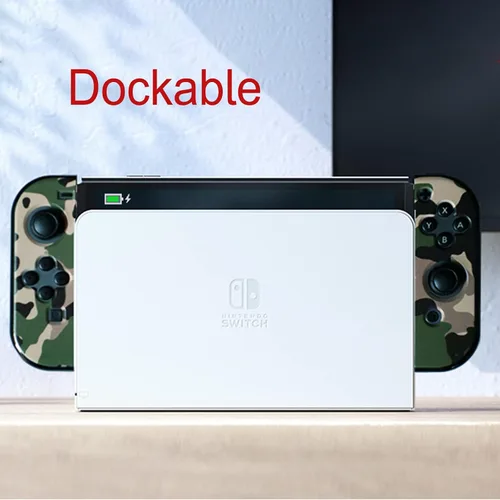 Vista 2 de Funda protectora acoplable compatible con Nintendo Switch OLED modelo 2021, funda protectora Cool Tetris para Switch OLED y Joy-Con controlador