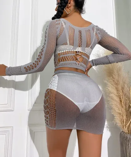 Vista 3 de Buitifo Conjunto de lencería sexy de dos piezas para mujer, ropa de dormir exótica para la playa