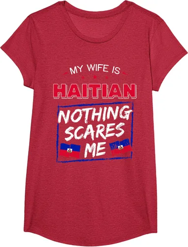 Vista 44 de My Wife Is Haitian Republic of Haiti Heritage Roots - Camiseta con bandera, Negro, S