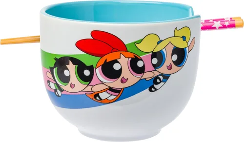 Vista 19 de Silver Buffalo Strawberry Shortcake - Tazón de cerámica vintage para ramen con palillos, apto para microondas, 20 onzas