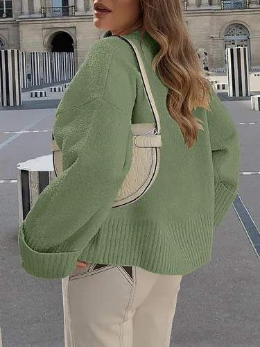 Vista 67 de LOGENE Suéter de gran tamaño para mujer, cuello redondo, manga larga, suave, mullido, suéter de punto 2025 para otoño e invierno