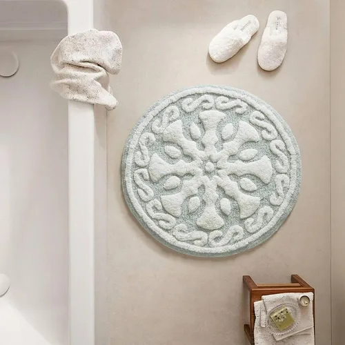 Vista 10 de Madison Park Casablanca 100% Cotton Tufted Bathroom Rugs Luxurious Plush Medallion Floral Pattern Bath Mat Absorbent, Quick Dry, Spa Design Shower