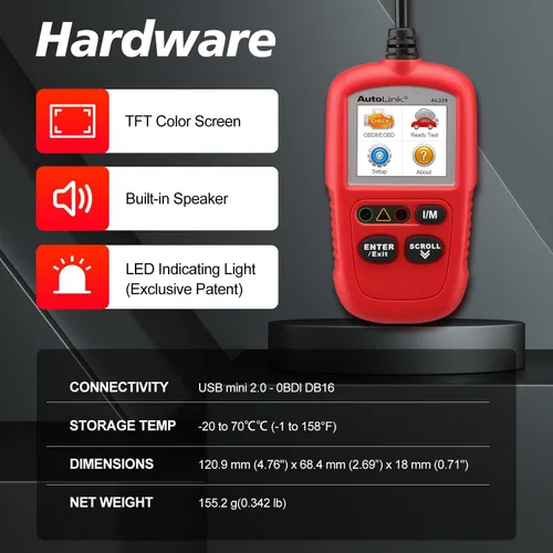 Vista 7 de Autel Escáner OBD2 AL329, AutoLink AL319 actualizado, VIN automático, lector de código de luz de comprobación del motor, reinicio MIL, preparación