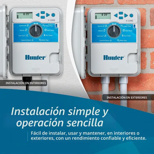 Vista 3 de Hunter X-Core - Temporizador de rociadores de 4 zonas, controlador de rociadores para interiores y exteriores
