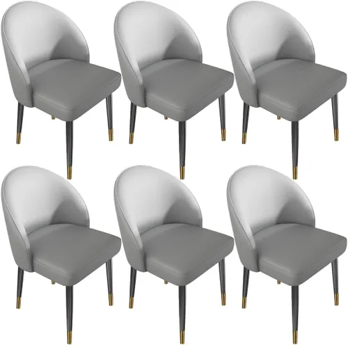 Vista 40 de YVYKFZD Juego de sillas de comedor, silla de comedor de cuero con respaldo curvo, sillas de cocina sin brazos, silla auxiliar tapizada cómoda
