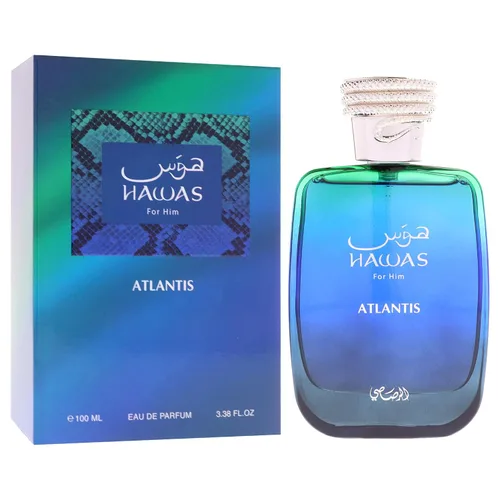 Vista 3 de RASASI Hawas Atlantis Eau de Parfum para hombre, 100 ml (3.4 oz) Spray de fragancia fresca y moderna