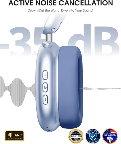 Vista 4 de Wentronic Y02 Auriculares inalámbricos con cancelación activa de ruido Azul
