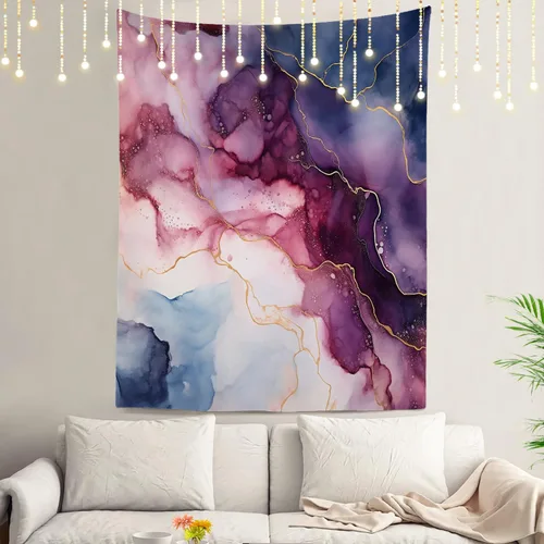 Vista 59 de Shrahala Modern Abstract Artwork Wall Tapestry, Orange Black Beige Wall Hanging Large Tapestry Decoration Polyester Fiber White Hem Around for Dorm
