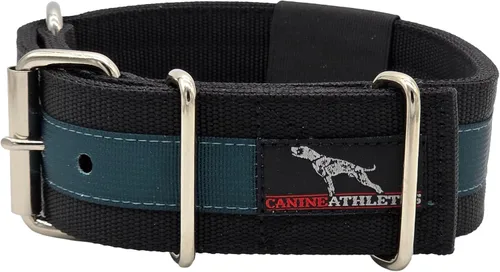 Vista 5 de Canine Athletes 2" Pro-HD - Collar para perro de trabajo resistente de 5 capas, extra fuerte, duradero (negro/verde oliva, XXL)
