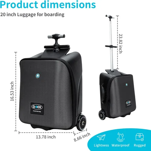 Vista 2 de LemoHome Equipaje expandible con ruedas giratorias, maletas grandes con diseño de asiento para niños, equipaje duro para mujeres y hombres, equipaje