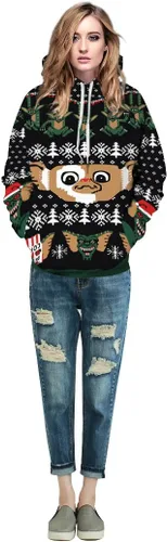 Vista 4 de Grace's Secret - Sudadera fea de Navidad estampados 3D unisex con capucha y bolsillo canguro