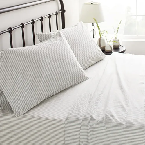 Vista 7 de Tommy Bahama - Juego de sábanas Queen, algodón percal, fresco y elegante, juego de ropa de cama con estilo (gris playa y paloma, Queen)