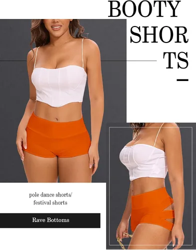 Vista 4 de Pantalones cortos de yoga recortados para levantamiento de glúteos, pantalones cortos de cintura alta para entrenamiento, gimnasio, pantalones