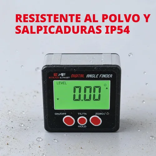 Vista 6 de S&F STEAD & FAST Medidor digital de ángulo inclinómetro transportador magnético cubo ángulo caja de nivel con base magnética y retroiluminación bajo