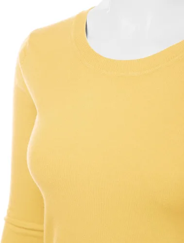 Vista 4 de Suéter Pullover de Punto Suave Premium para Mujer con Cuello Redondo y Manga Larga (S-XXL)