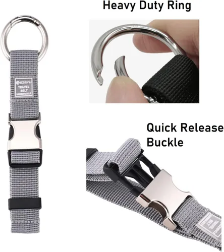 Vista 2 de 2 correas de equipaje resistentes para equipaje de mano, accesorios de viaje para llevar tus bolsas adicionales (gris)